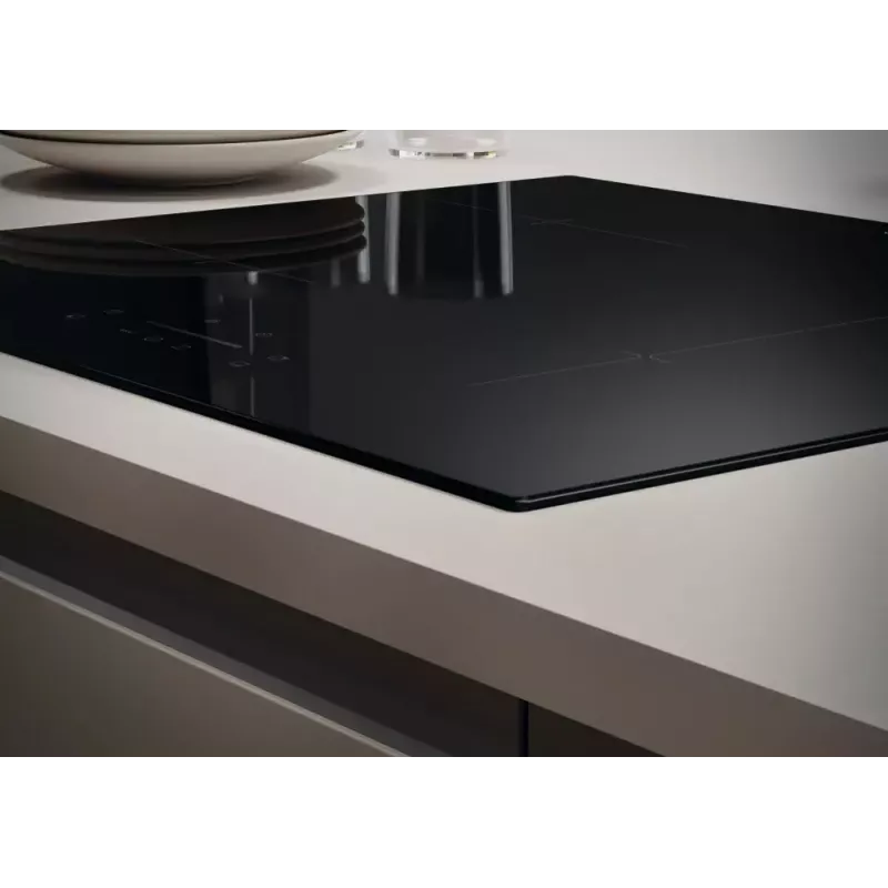 Candy CTP6SC4/E1 Schwarz Einbau-Induktionskochfeld 59 cm Zone 4 Kochzonen mit integrierter Dunstabzugshaube
