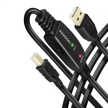 Axagon ADR-215B USB 2.0 A-M -> B-M aktives Verbindungs-/Repeaterkabel 15 m