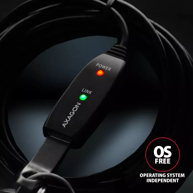 Axagon ADR-220 USB 2.0 A-M -> A-F aktives Verlängerungs-/Repeaterkabel 20 m