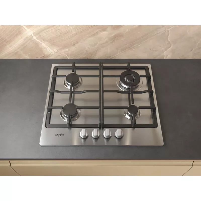 Whirlpool TGML 661 IX R Edelstahl Einbau 58 cm Gas 4 Zone(n)