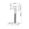Techly ICA-TR39 TV-Standfuß, 32–70 Zoll, 40 kg, VESA 800x400, Schwarz/Silber