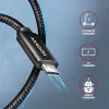 Axagon BUCM2-CM25AB Daten- und Ladekabel USB 480Mbps 2,5 m. PD 240W, 5A. Schwarz geflochten