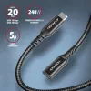 Axagon BUCM32-CF05AB SPEED+ USB-C USB 20Gbps Verlängerungskabel 0,5 m