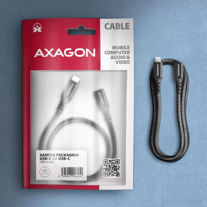 Axagon BUCM32-CF15AB SPEED+ USB-C USB 20Gbps Verlängerungskabel 1,5 m