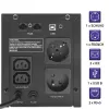 Unterbrechungsfreie Stromversorgung QOLTEC 53770, Line-Interactive USV 1,5 kVA (900 W), 2 C13-Ausgänge, AVR, LCD, USB Typ-B