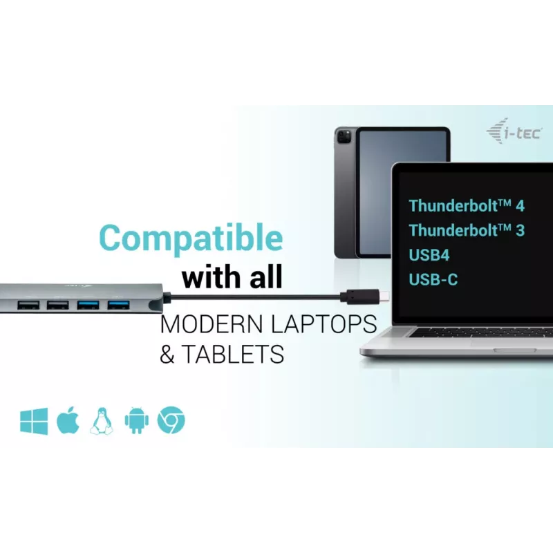 i-tec USB-C Metal Nano 2x Display Docking Station + Power Delivery 100 W