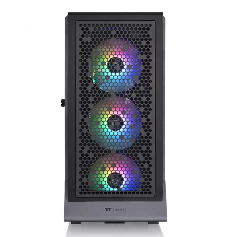Thermaltake Ceres 500 TG ARGB Midi-Tower PC-Gehäuse, E-ATX, Hartglas, 3x 140 mm ARGB-Frontlüfter, USB-C, schwarz