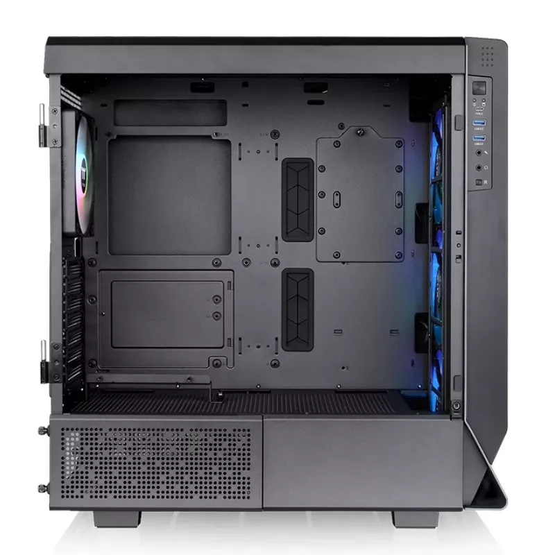 Thermaltake Ceres 500 TG ARGB Midi-Tower PC-Gehäuse, E-ATX, Hartglas, 3x 140 mm ARGB-Frontlüfter, USB-C, schwarz