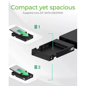 ICY BOX RAID-Gehäuse für 2x HDD/SSD USB 3.2 Gen 2 Type-C® / Type-A Schnittstelle