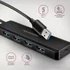 Axagon HUE-C1A 4x USB 5Gbps TRAVEL-Hub, USB-C Power-Eingang, 19 cm USB-A-Kabel