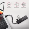 Axagon HUE-C1A 4x USB 5Gbps TRAVEL-Hub, USB-C Power-Eingang, 19 cm USB-A-Kabel