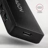 Axagon HUE-C1A 4x USB 5Gbps TRAVEL-Hub, USB-C Power-Eingang, 19 cm USB-A-Kabel