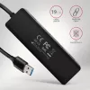 Axagon HUE-C1A 4x USB 5Gbps TRAVEL-Hub, USB-C Power-Eingang, 19 cm USB-A-Kabel