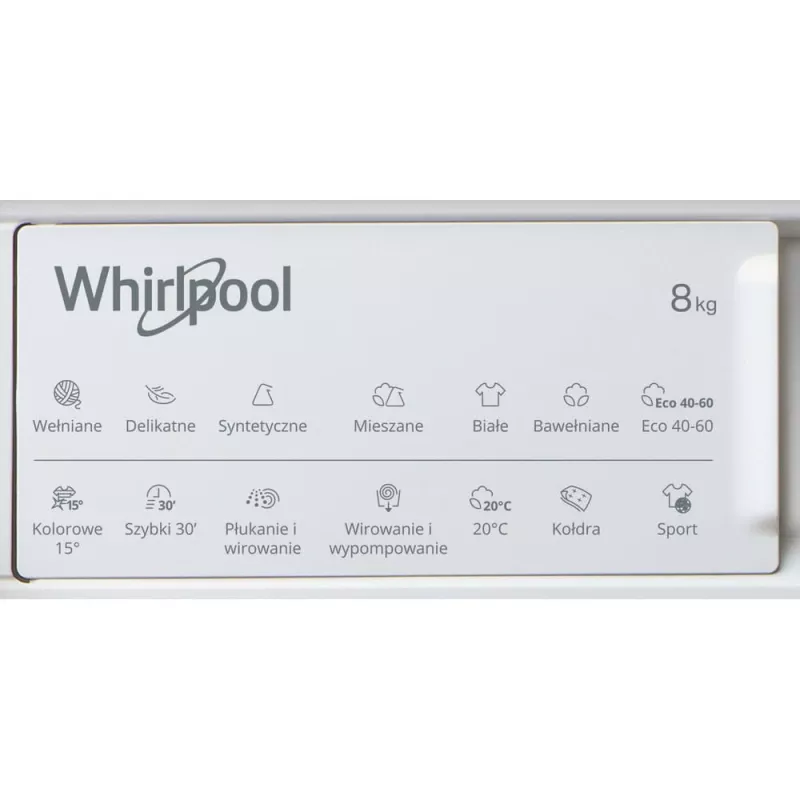 Whirlpool BI WMWG 81485 PL Einbau-Waschmaschine, Frontlader, 8 kg, 14 Programme, Energieklasse B, weiß