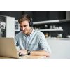 JVC HA-S36W-A-U kabellose Kopfhörer, Bluetooth, Multipoint, 35 h Wiedergabezeit, eingebautes Mikrofon, USB-C, blau