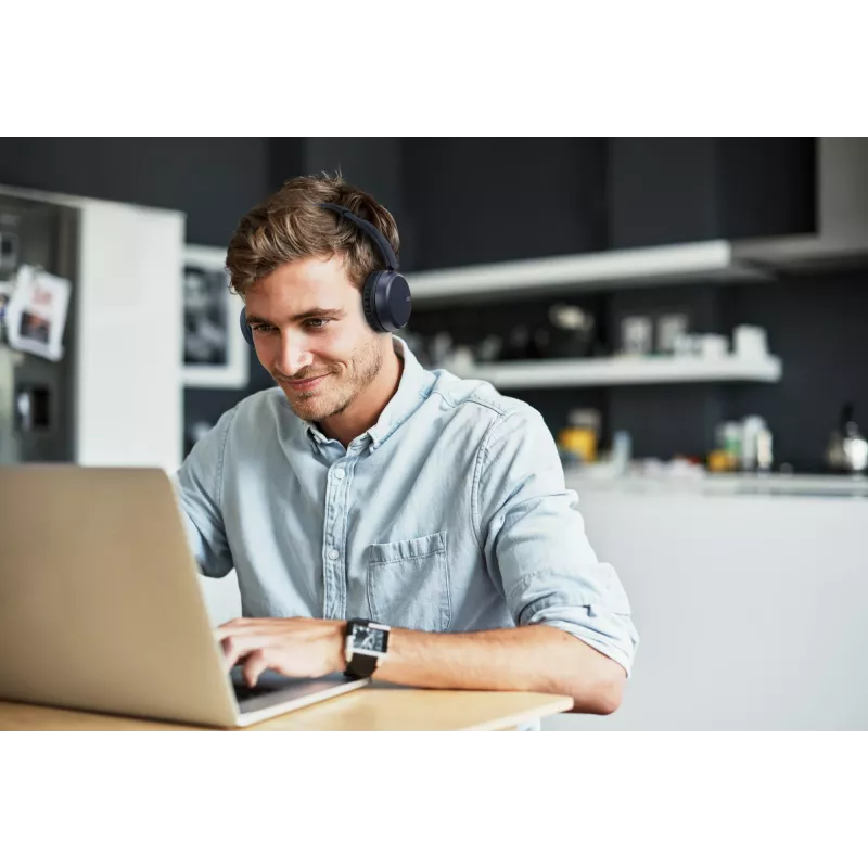 JVC HA-S36W-A-U kabellose Kopfhörer, Bluetooth, Multipoint, 35 h Wiedergabezeit, eingebautes Mikrofon, USB-C, blau