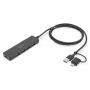 DIGITUS DA-70236 USB-3.0-Hub Slim Line, 4 Ports, USB-C-Adapter, 1,2 m Kabel