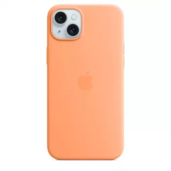 Apple Silikon Case mit MagSafe für iPhone 15 Plus Sorbet Orange