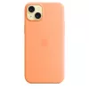 Apple Silikon Case mit MagSafe für iPhone 15 Plus Sorbet Orange
