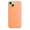 Apple Silikon Case mit MagSafe für iPhone 15 Plus Sorbet Orange