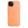 Apple Silikon Case mit MagSafe für iPhone 15 Plus Sorbet Orange