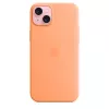 Apple Silikon Case mit MagSafe für iPhone 15 Plus Sorbet Orange