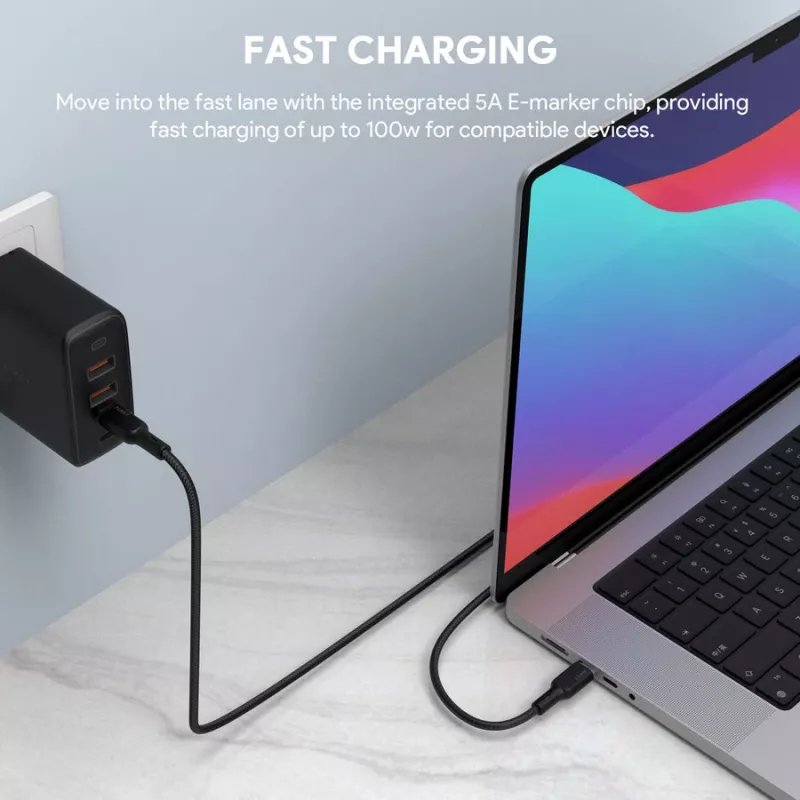 USB-Kabel AUKEY CB-KCC102 1,8 m USB-C Schwarz 0,48 Gbit/s