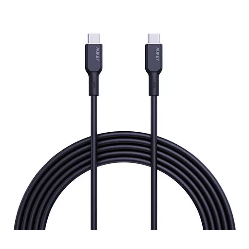 AUKEY USB-Ladekabel - 1x USB Typ-C auf 1x USB Typ-C - PD 100W 5A - 1,8m Schwarz (Silikon)