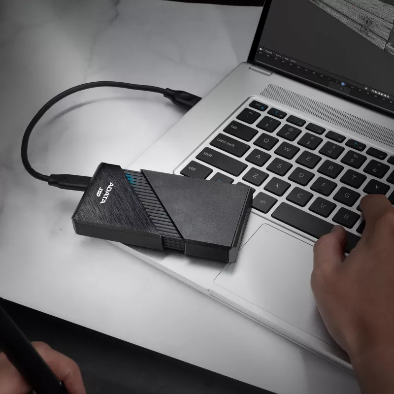 ADATA SE920 Portable SSD, 1 TB, USB4, Schwarz