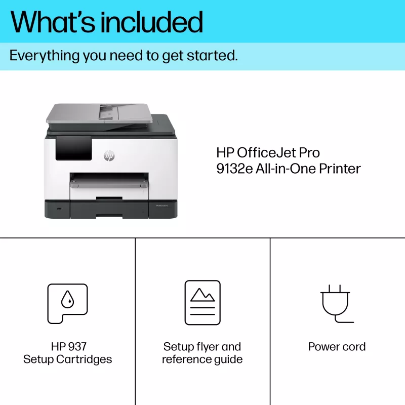 HP OfficeJet Pro 9132e Wireless All-in-One Farbdrucker, Instant Ink; beidseitiger Druck