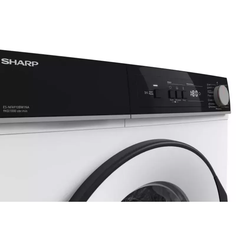 Waschmaschine Sharp ES-NFA910BW1NA-PL, Frontlader, 9 kg, Energieeffizienzklasse A