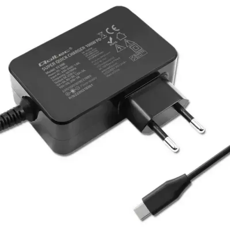Ladegerät Qoltec 52388 Indoor Fast Charging 20V 5A Schwarz