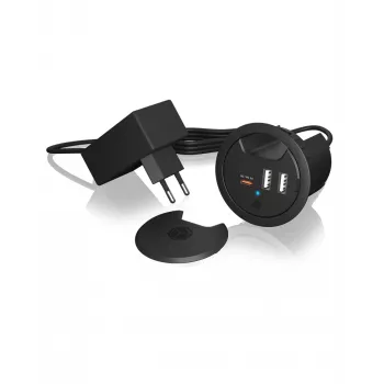 ICY BOX In-Desk USB-Ladegerät mit Power Delivery & Quick Charge