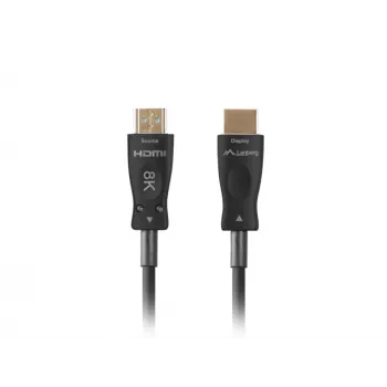 HDMI-Kabel LANBERG CA-HDMI-30FB-0100-BK 10 m, HDMI Typ A 2.1, 48 Gbit/s, 144 Hz, HDR, ARC, Ethernet