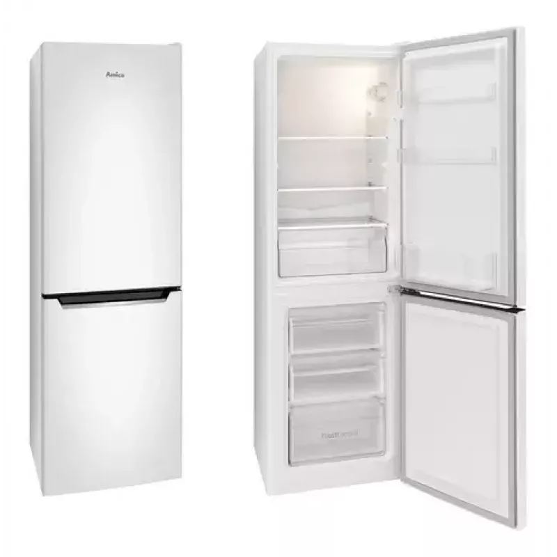 Amica FK200.4(E) freistehende Kühl-Gefrier-Kombination, Gefrierfach unten, 109 l Kühlteil + 48 l Gefrierteil, Energieklasse E, Weiß
