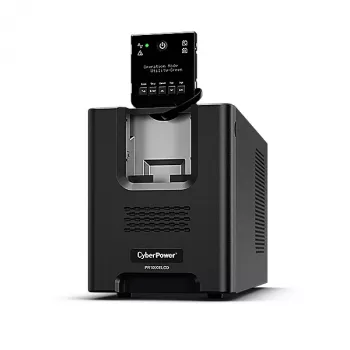 Unterbrechungsfreie Stromversorgung CYBERPOWER PR1000ELCD — 1 kVA (900 W), Line-Interactive, reine Sinuswelle, 8× C13-Ausgänge, LCD, Hot-Swap-Batterie