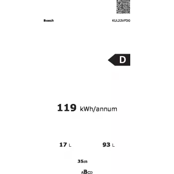 Bosch Serie 4 KUL22VFD0 Kühl-Gefrierkombination Unterbau 110 L