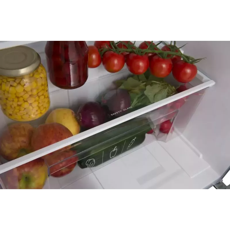 Freistehender Kühlschrank AMICA FD2015.4X(E) Silber, 200 L, Gefrierfach oben, LED, wechselbare Türanschläge