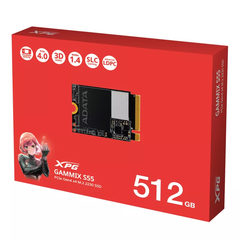 XPG SGAMMIXS55-512G-C interne SSD-Festplatte 512 GB M.2 PCI Express 4.0 NVMe 3D-NAND