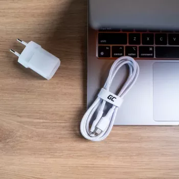 Kabel Green Cell Lightning auf USB‑C 1 m, 29 W, weiß, Daten 480 Mbit/s