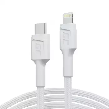 Kabel Green Cell Lightning auf USB‑C 1 m, 29 W, weiß, Daten 480 Mbit/s