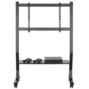 Bodenständer TECHLY 366983 für 45–90 Zoll Fernseher, schwarz, Stahl, Höhe 1026–1126 mm, max. VESA 800x400, Belastung 60 kg