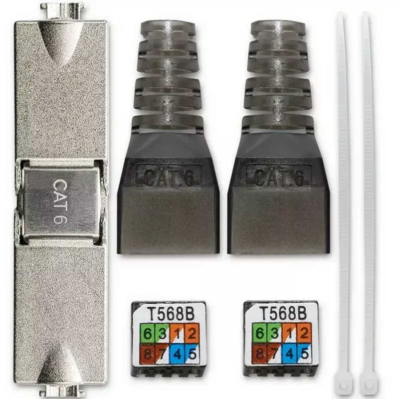 Qoltec 54540 werkzeugloser RJ45-Stecker CAT6 STP für geschirmte Ethernet-Kabel