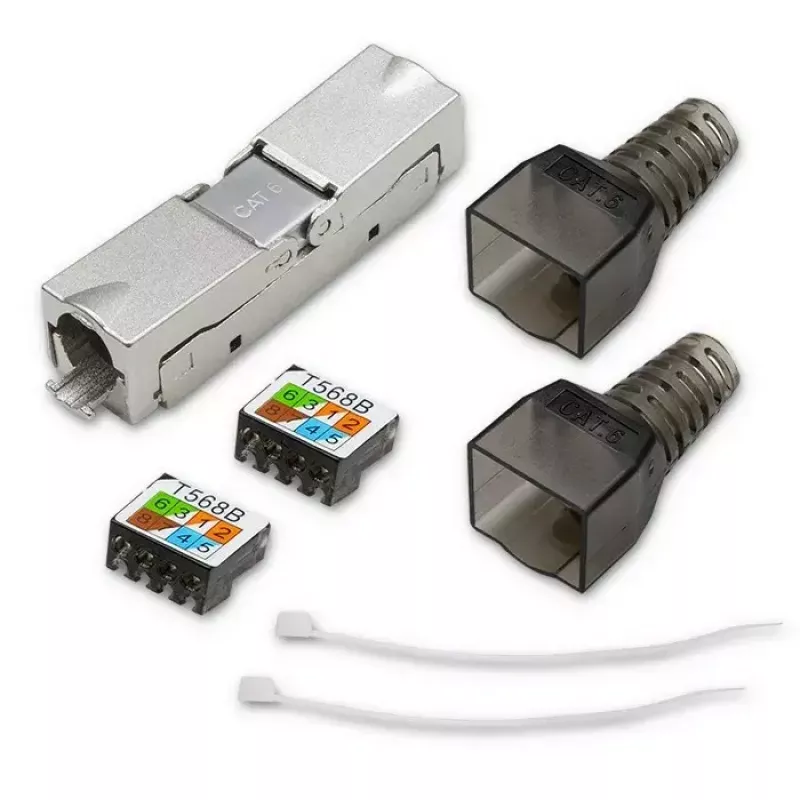 Qoltec 54540 werkzeugloser RJ45-Stecker CAT6 STP für geschirmte Ethernet-Kabel