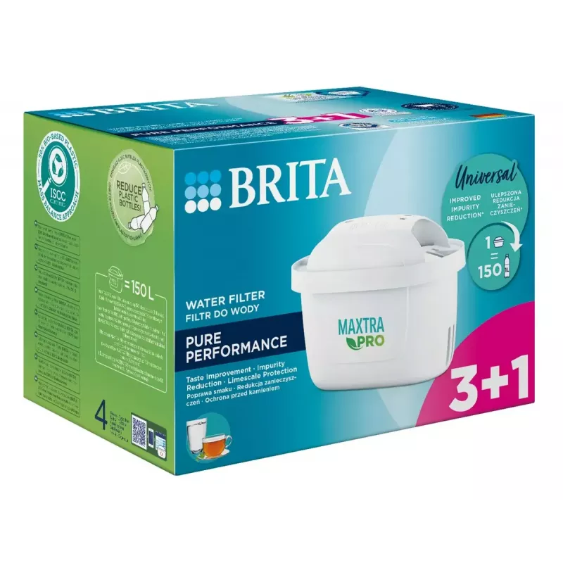 Ersatzwasserfilter BRITA Maxtra PRO Pure Performance Kartusche, weiß, 4 Stück, 150 L/Monat
