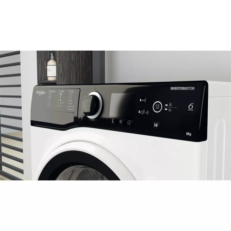 Whirlpool WRBSS 6249 S EU freistehende schmale Frontlader-Waschmaschine 6 kg 1200 U/min, Energieklasse C, Weiß