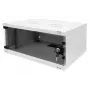 DIGITUS 4U Wandmontageschrank - SOHO unmontiert 241x540x400mm Vollglas-Fronttür grau