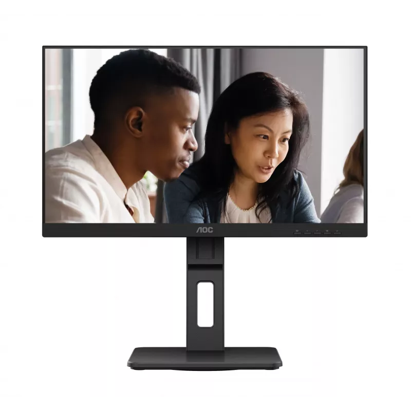 AOC 22E2UMF 21,5 Zoll (54,6 cm) VA-Monitor, 1920 x 1080 Full HD, 75 Hz, 4 ms, HDMI, DisplayPort, VGA, USB-Hub, Lautsprecher, Pivot, höhenverstellbar, Schwarz