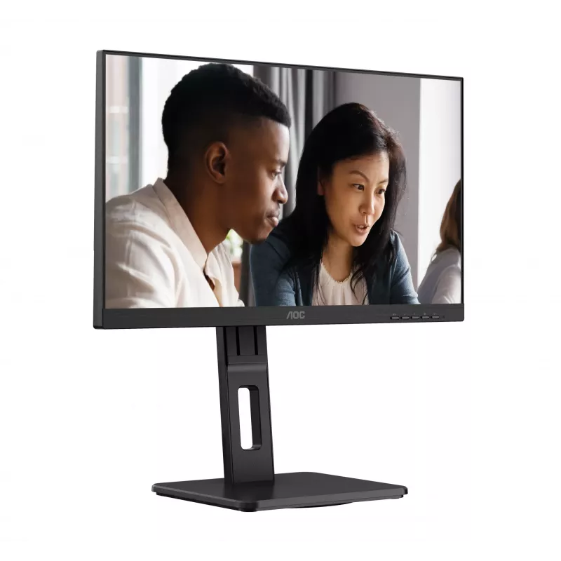 AOC 22E2UMF 21,5 Zoll (54,6 cm) VA-Monitor, 1920 x 1080 Full HD, 75 Hz, 4 ms, HDMI, DisplayPort, VGA, USB-Hub, Lautsprecher, Pivot, höhenverstellbar, Schwarz