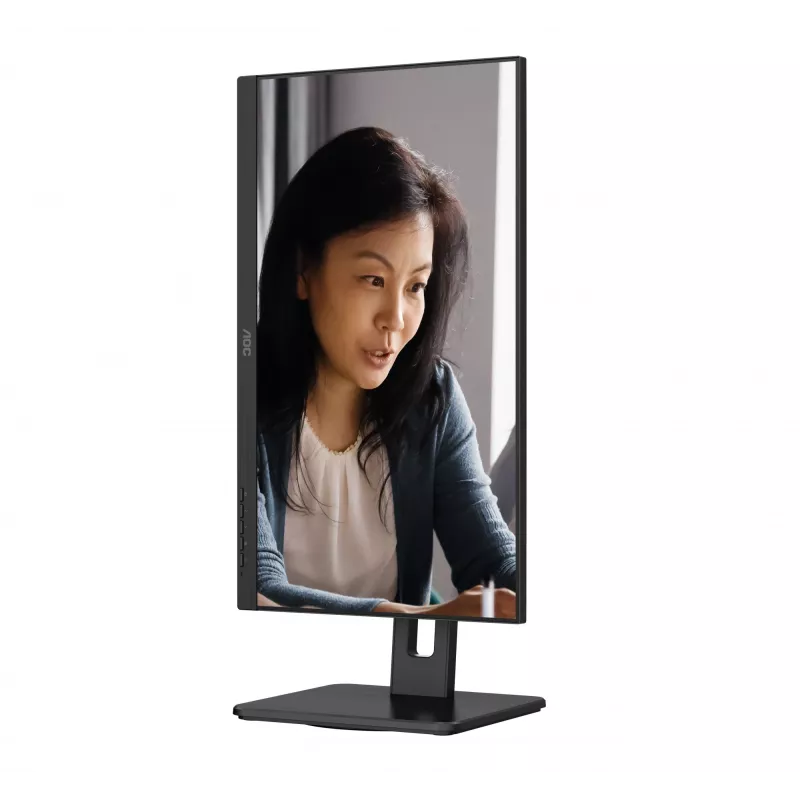 AOC 22E2UMF 21,5 Zoll (54,6 cm) VA-Monitor, 1920 x 1080 Full HD, 75 Hz, 4 ms, HDMI, DisplayPort, VGA, USB-Hub, Lautsprecher, Pivot, höhenverstellbar, Schwarz